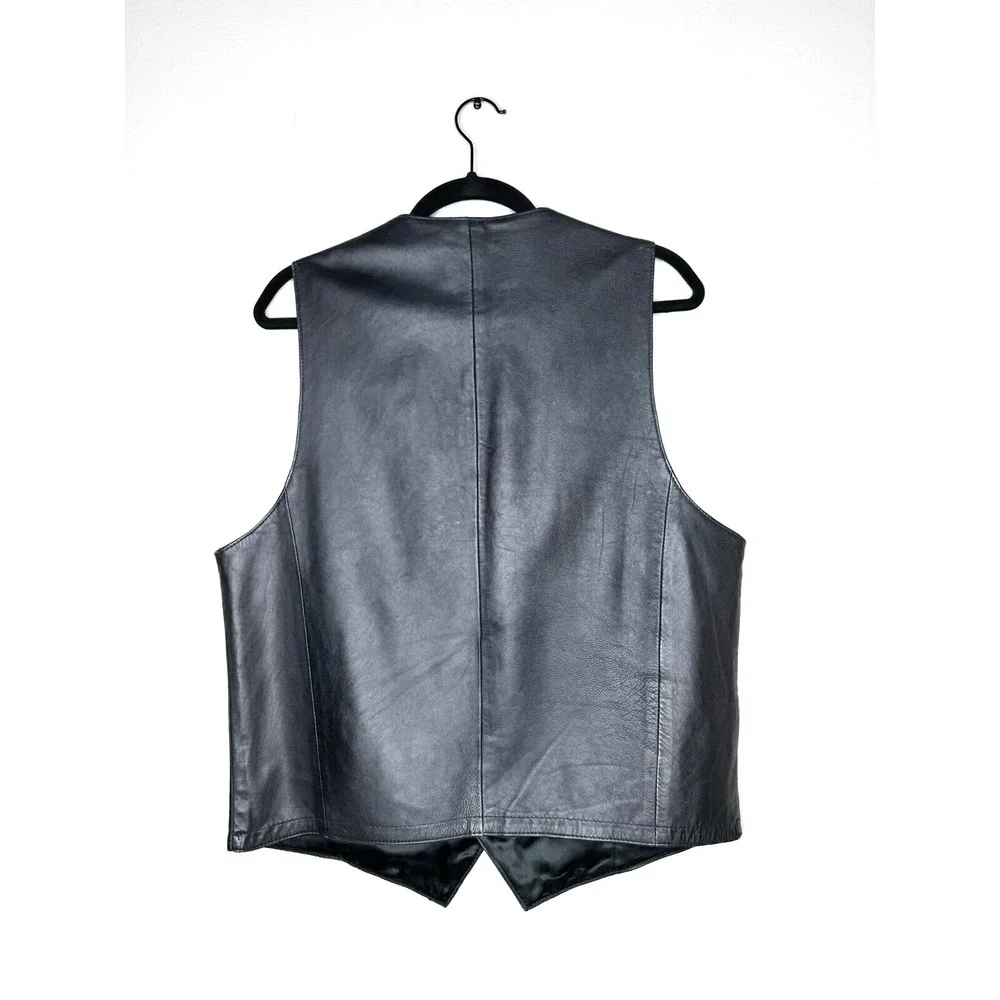 Scully Genuine Leather Vest Cowboy Rancher Sz 42 Mens Motorcycle Rancher Pocket